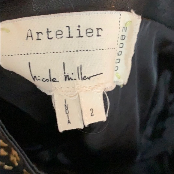 Nicole Miller Leather Studded Skirt Size 2 - Picture 5 of 6